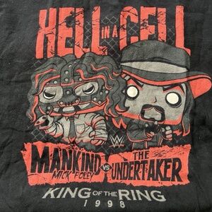 WWE Pop Tees T-Shirt “Hell In A Cell” Mankind Vs Undertaker Size L 1998 Funko